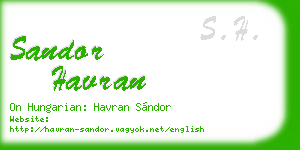 sandor havran business card