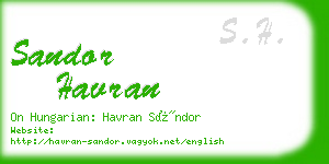 sandor havran business card